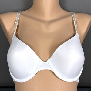 Vintage Olga Comfort Perfect Coverage Bra 36B Lined White Underwire 1590SC